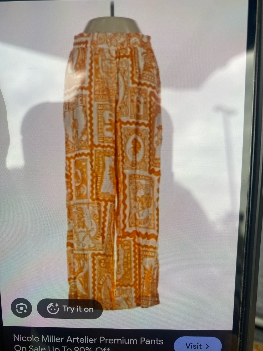 Nicole Miller Orange Printed Maxi Skirt